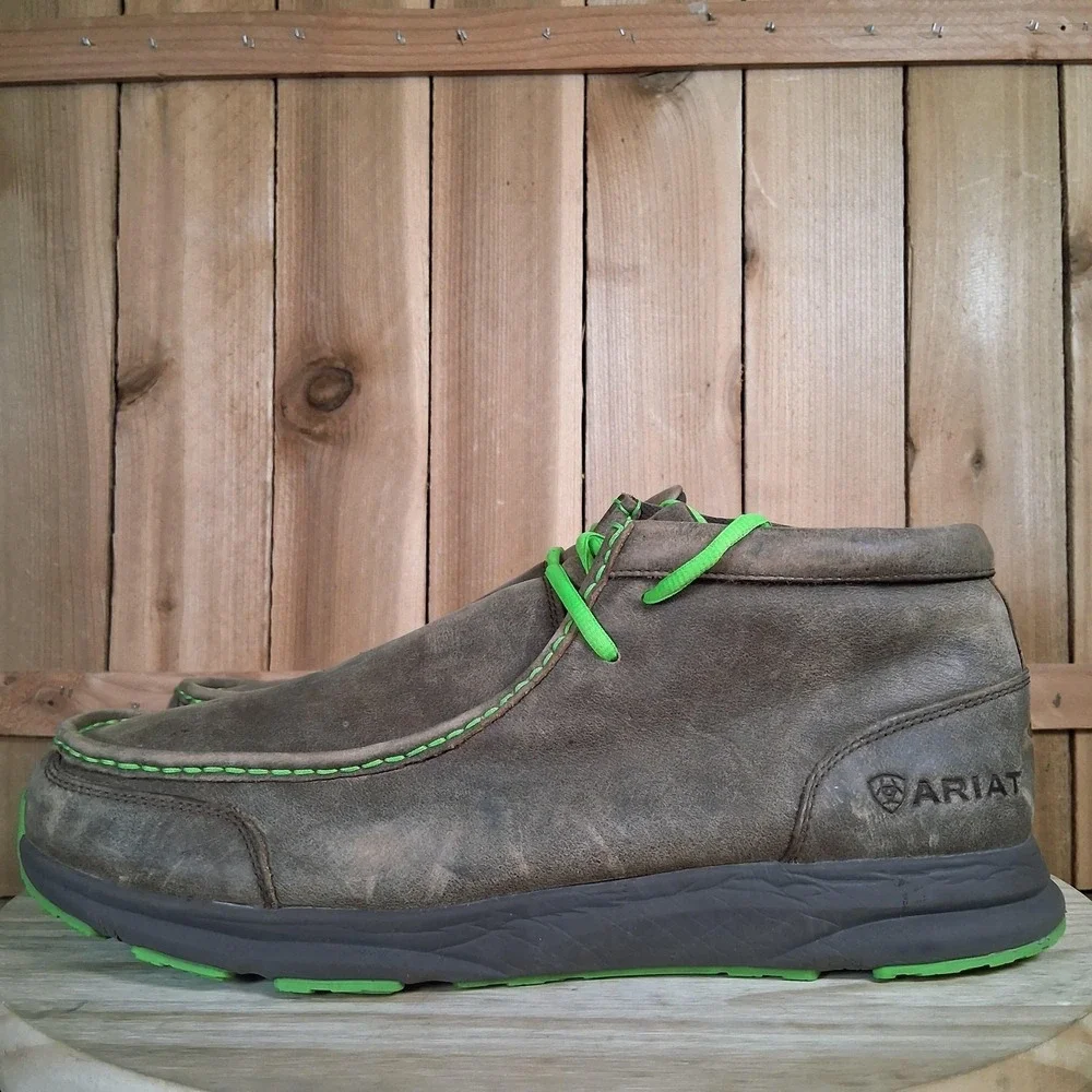 Ariat‎ Spitfire Chukka Shoes Mens 12 46 Brown Leather Moccasin Casual Comfort